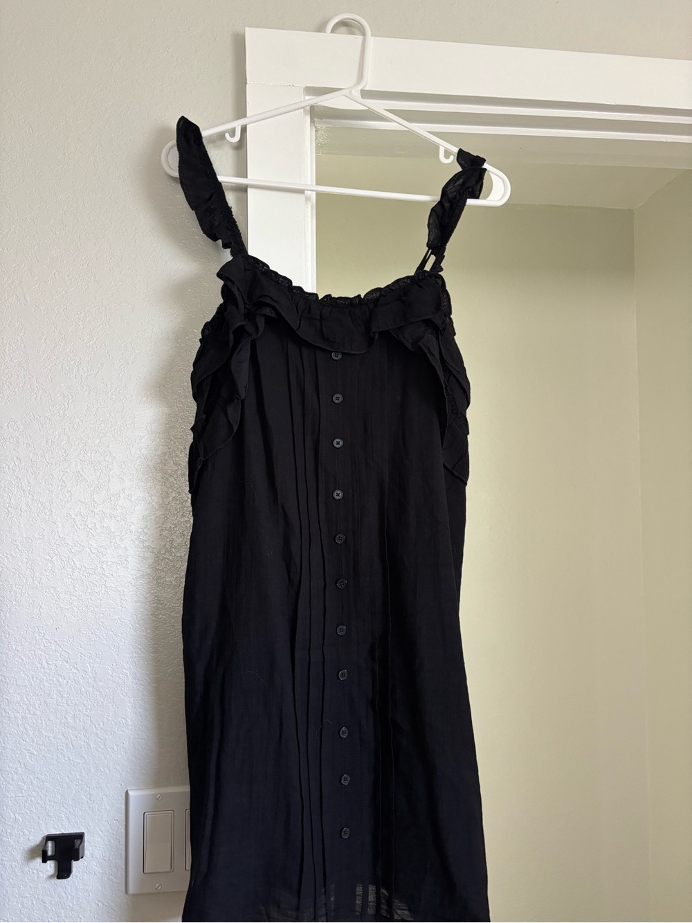 Universal Thread Black Ruffle Button-Front Sundress